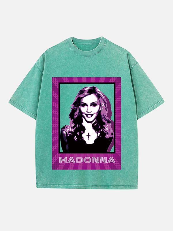 Madonna Print Round Neck T-shirt