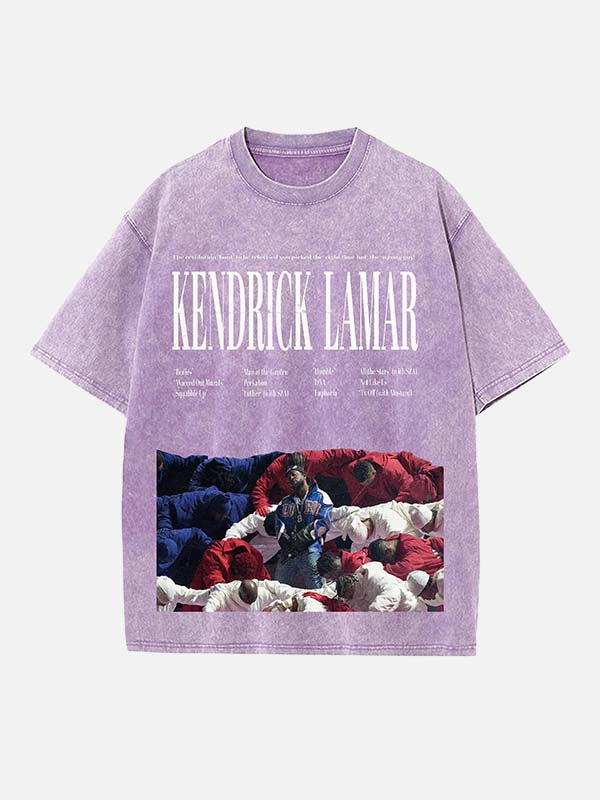 Kendrick Lamar Print Round Neck T-shirt