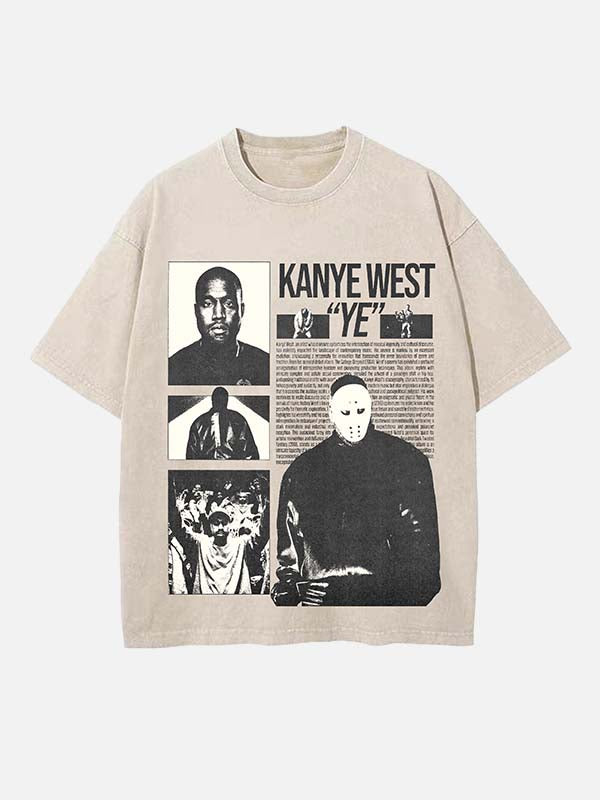 Kanye West Print Round Neck T-shirt