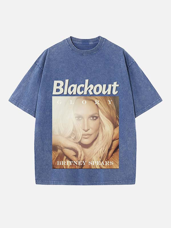Britney Spears Print Round Neck T-shirt