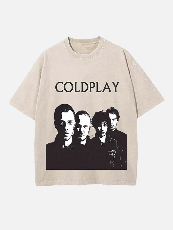 Coldplay Print Round Neck T-shirt