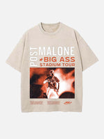 Post Malone Print Round Neck T-shirt