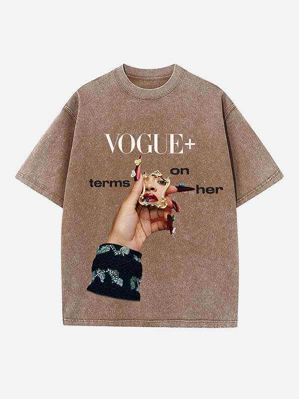 Rihanna Print Round Neck T-shirt
