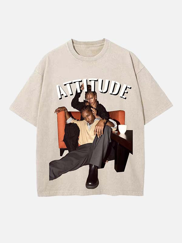 Rihanna Print Round Neck T-shirt