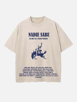 Bad Bunny Print Round Neck T-shirt