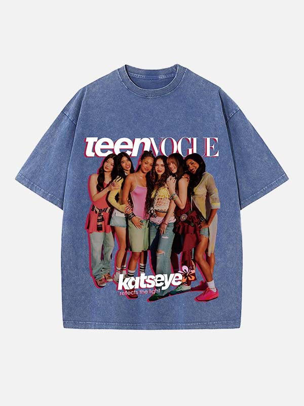 KATSEYE Print Round Neck T-shirt