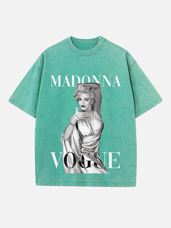 Madonna Print Round Neck T-shirt