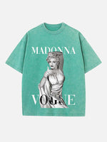 Madonna Print Round Neck T-shirt
