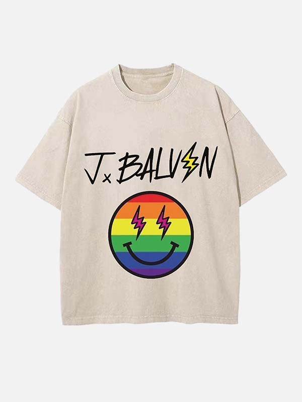 J Balvin Print Round Neck T-shirt