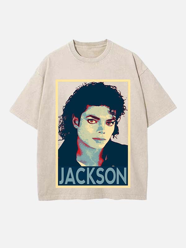 Michael Jackson Print Round Neck T-shirt