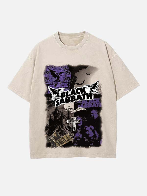 Black Sabbath Print Round Neck T-shirt