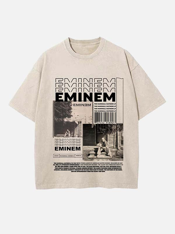 Eminem Print Round Neck T-shirt
