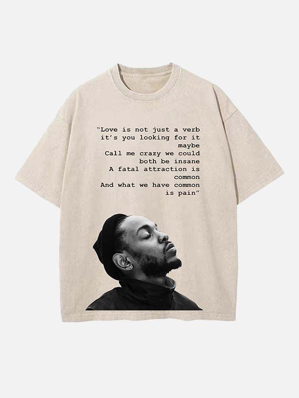 Kendrick Lamar Print Round Neck T-shirt