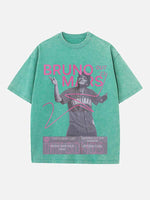 Bruno Mars Print Round Neck T-shirt