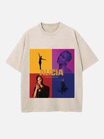 Alicia Keys Print Round Neck T-shirt