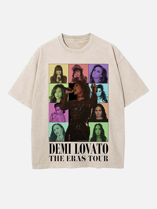 Demi Lovato Print Round Neck T-shirt