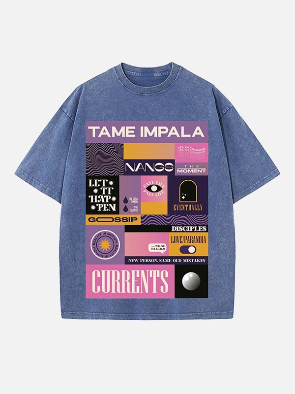 Tame Impala Print Round Neck T-shirt