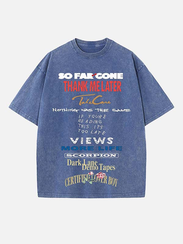 Drake Print Round Neck T-shirt