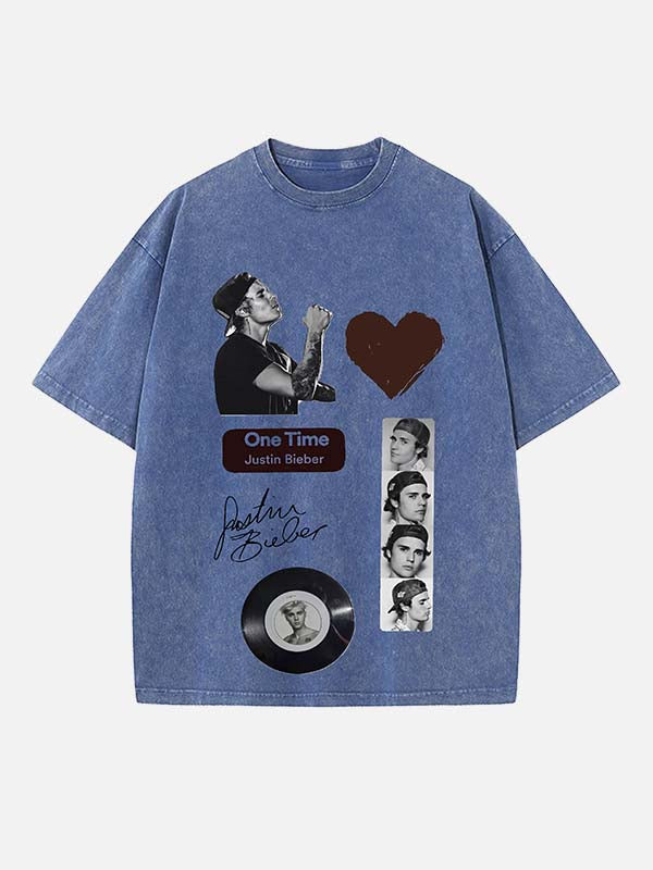 Justin Bieber Print Round Neck T-shirt