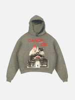Lady Gaga Print Slant Pockets Hoodie