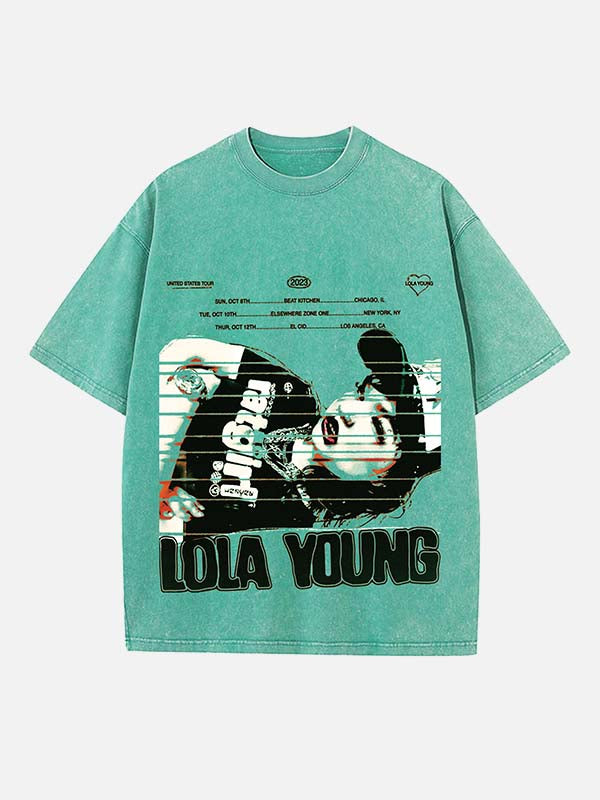 Lola Young Print Round Neck T-shirt