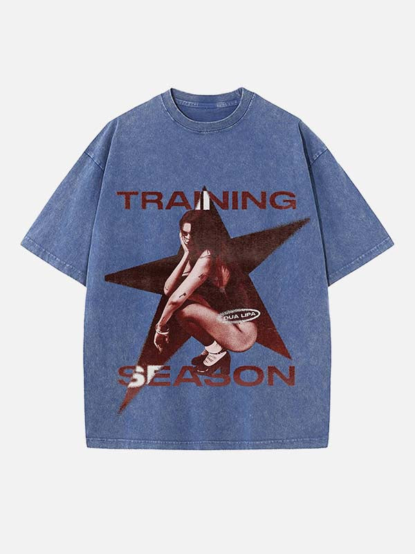 Dua Lipa Print Round Neck T-shirt