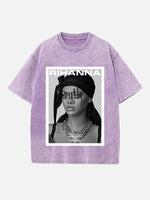 Rihanna Print Round Neck T-shirt