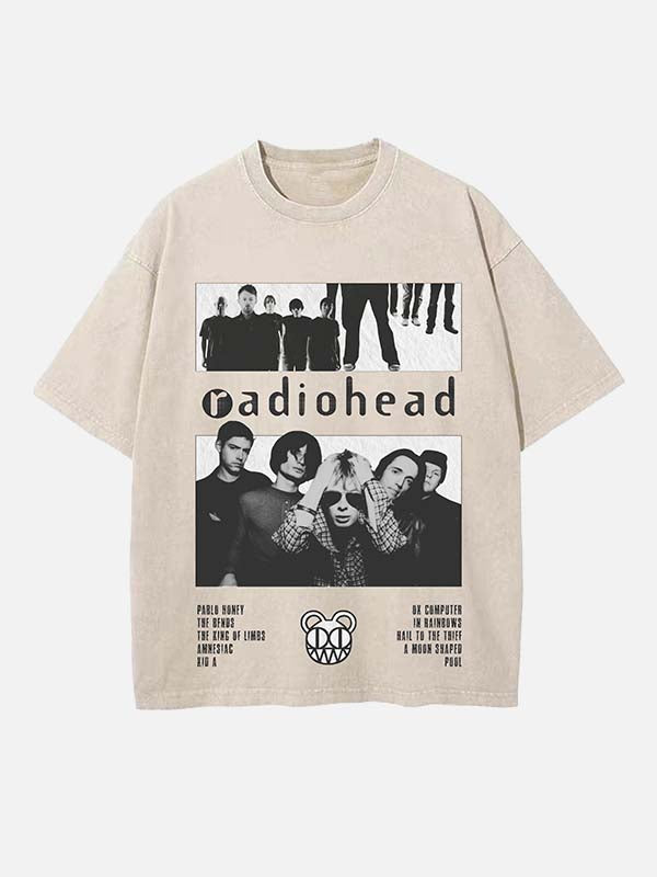 Radiohead Print Round Neck T-shirt