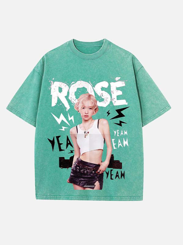 BLACKPINK Rosé Print Round Neck T-shirt