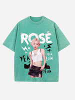 BLACKPINK Rosé Print Round Neck T-shirt