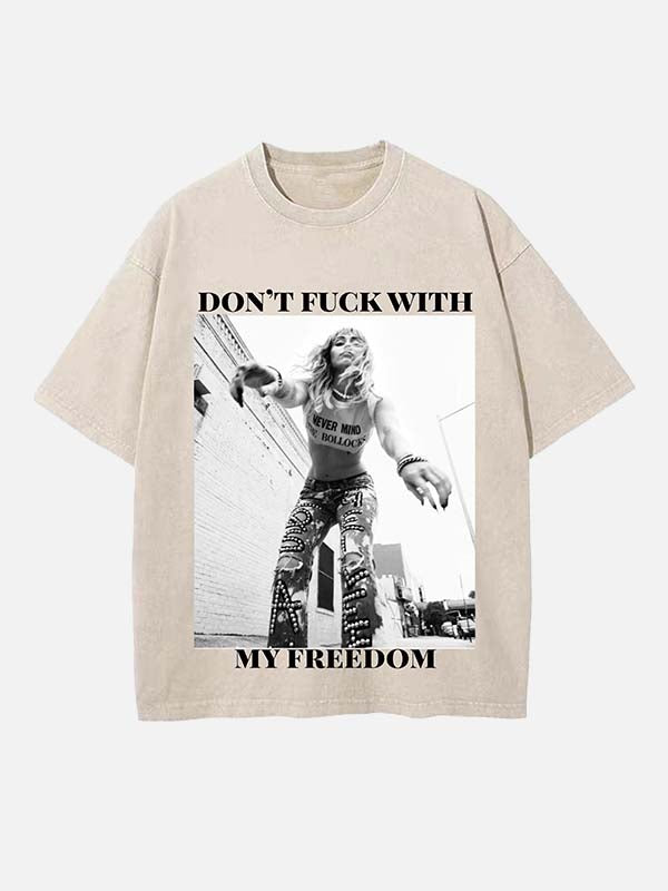 Miley Cyrus Print Round Neck T-shirt