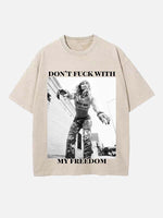 Miley Cyrus Print Round Neck T-shirt