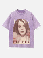 Lana Del Rey Print Round Neck T-shirt
