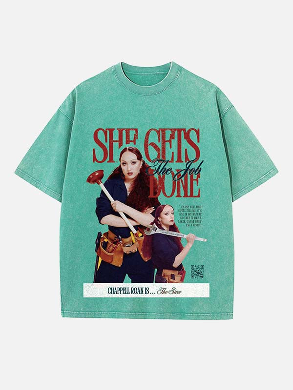 Chappell Roan Print Round Neck T-shirt