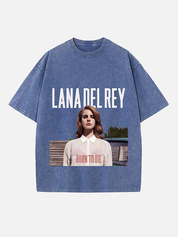 Lana Del Rey Print Round Neck T-shirt