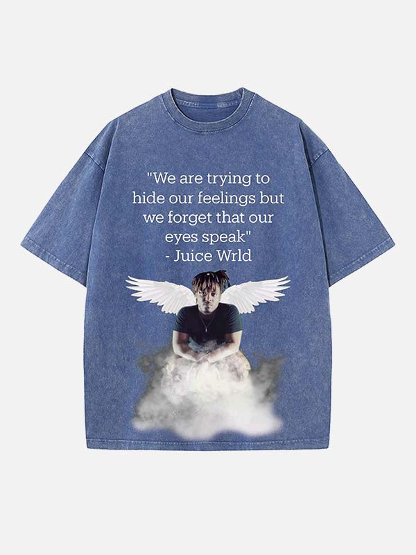 Juice WRLD Print Round Neck T-shirt