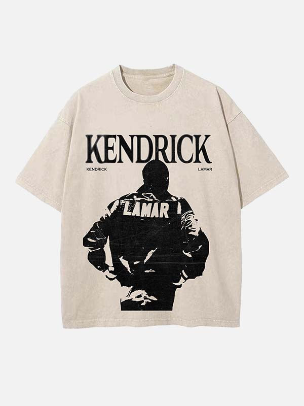 Kendrick Lamar Print Round Neck T-shirt