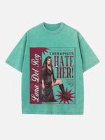 Lana Del Rey Print Round Neck T-shirt