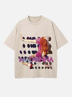 Madonna Print Round Neck T-shirt