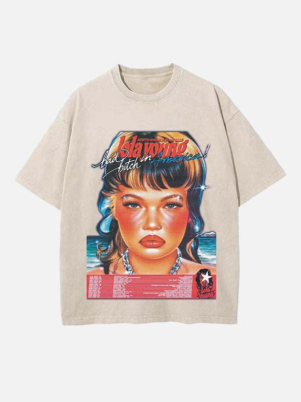 Lola Young Print Round Neck T-shirt