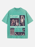 Led Zeppelin Print Round Neck T-shirt