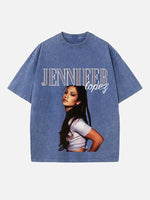 Jennifer Lopez Print Round Neck T-shirt