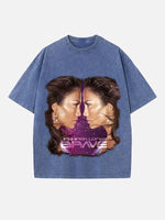 Jennifer Lopez Print Round Neck T-shirt