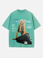 Christina Aguilera Print Round Neck T-shirt