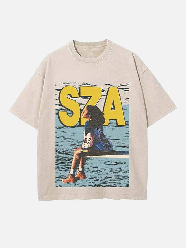 SZA Print Round Neck T-shirt