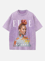 Alicia Keys Print Round Neck T-shirt