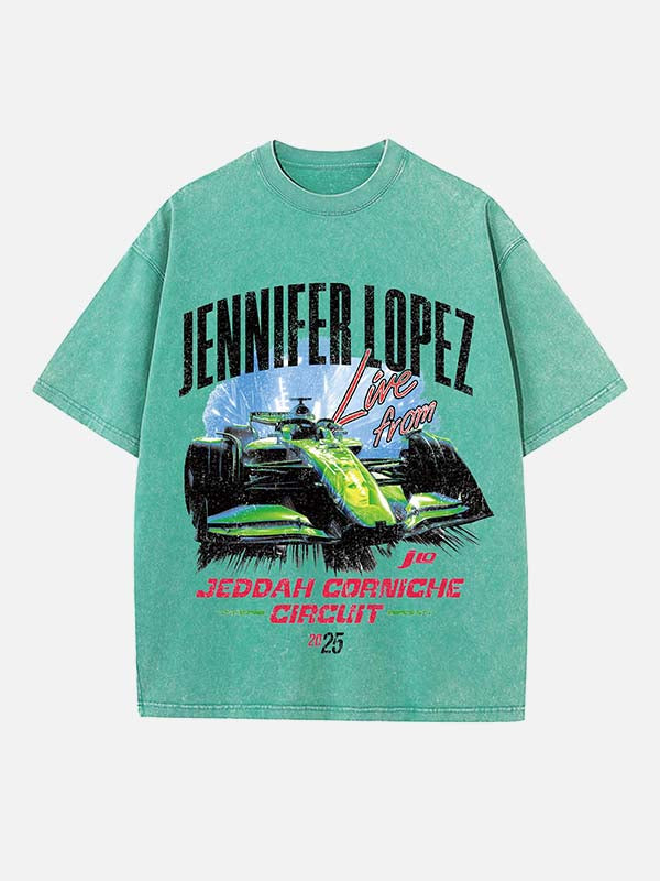 Jennifer Lopez Print Round Neck T-shirt