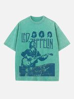 Led Zeppelin Print Round Neck T-shirt