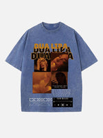 Dua Lipa Print Round Neck T-shirt