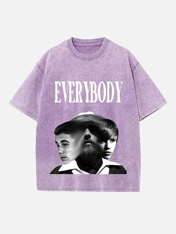 Justin Bieber Print Round Neck T-shirt